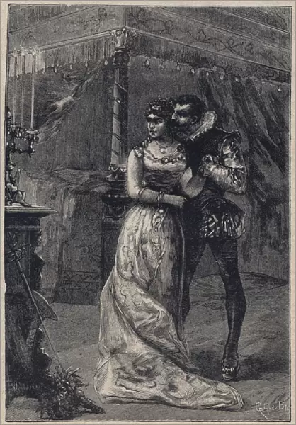 Lucrezia Borgia with her first husband Giovanni Sforza d