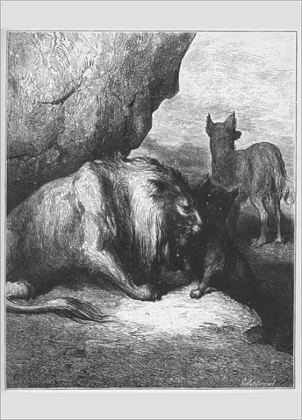 le lion le loup et le fox - the lion the wolf and the fox - from Fables