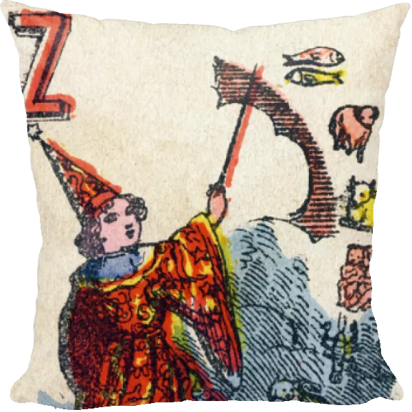 Zodiac letter Z. Engraving in 'Alphabet des jeux'. Mr