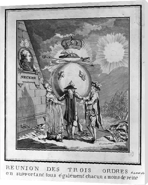 The meeting of the three orders, August 4, 1789 - engraving, Musee Carnavalet