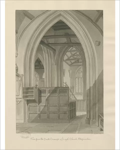 Interior of Leigh Church: sepia drawing, 1841 (drawing)