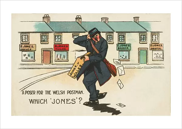 Difficulties of being a Welsh postman (chromolitho)