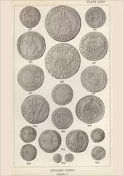 English Coins, Charles I (b  /  w photo)