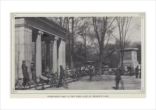 Wheelmens Rest at the West Gate of Prospect Park (b  /  w photo)