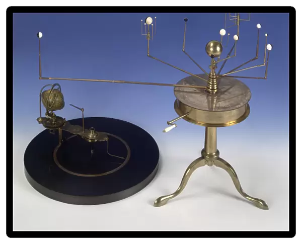Martin-type portable Planetarium or Orrery, by Thomas Blunt (fl