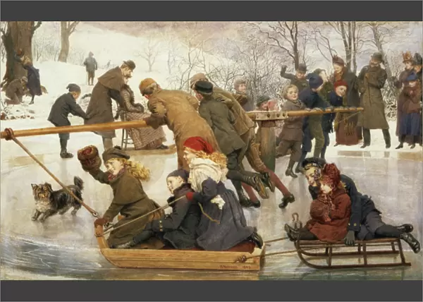 A Merry-Go-Round on the Ice, 1888 (w  /  c)