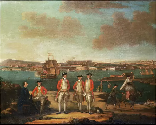 British Officers in San Felipe, Minorca (oil on canvas)