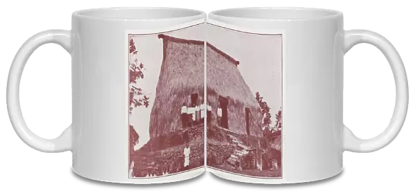 Fiji: Native Council House, Bau (b  /  w photo)