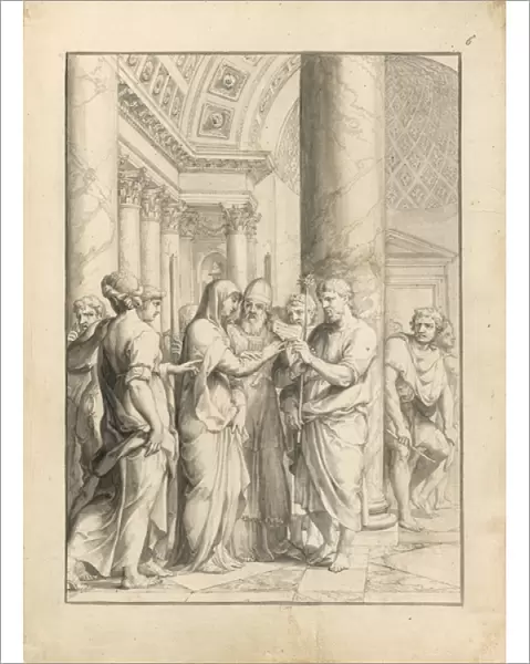 Marriage of the Virgin, c. 1640 (pen black ink, with brush gray pale brown wash