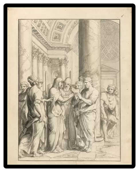 Marriage of the Virgin, c. 1640 (pen black ink, with brush gray pale brown wash