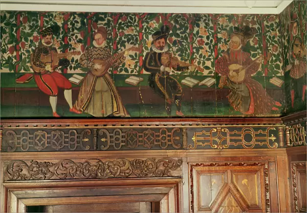Portion of the painted freize in the Great Chamber, c. 1575-85