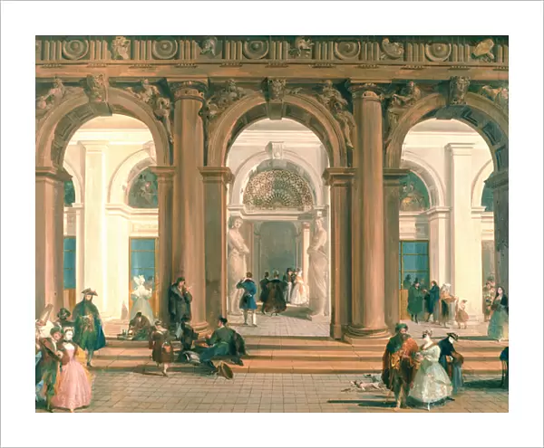 The Entrance to the Biblioteca Marciana, the Piazzetta, Venice (oil on canvas)