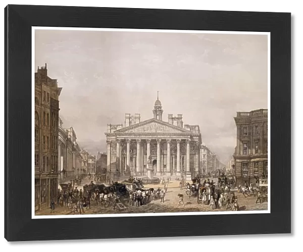 Royal Exchange and The Bank of England, pub. 1852 by Lloyd Bros. & Co. (lithograph)