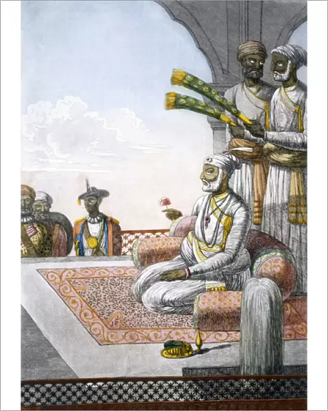 A Rahjah with attendants, from Les Hindous ou la Description de leurs Moeurs