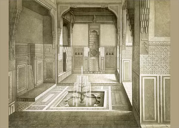 Cairo: Mandarah: Reception Room, ground floor, with pool and fountain