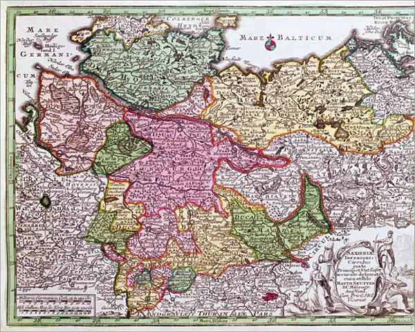 Map of Northern Germany, from an Atlas (colour litho)
