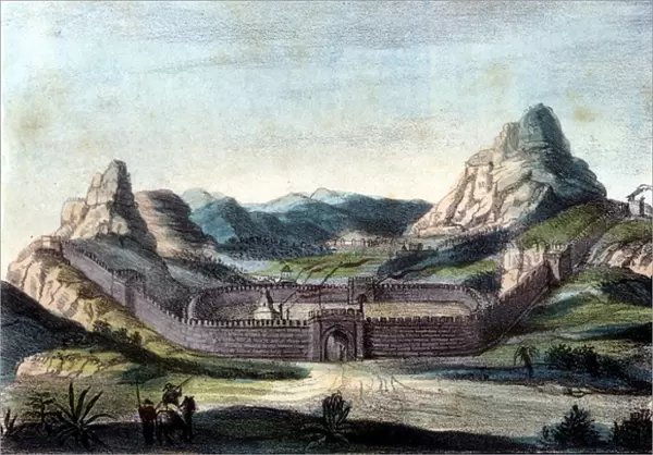 The Great Wall of China. 19th century engraving
