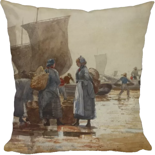 Fisherfolk on the Beach at Cullercoats, 1881 (w  /  c & graphite on wove paper)