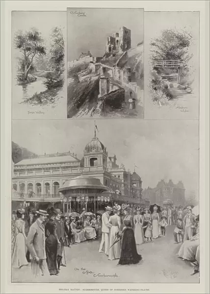 Holiday Haunts, Scarborough, Queen of Northern Watering-Places (litho)