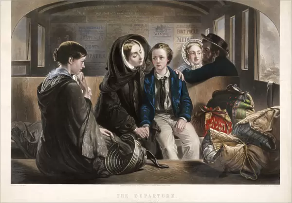 The Departure (Second Class), pub. 1857 (coloured engraving)