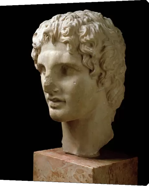 Head of Alexander the Great (356-323 BC) young Leochares marble sculpture (4th century BC