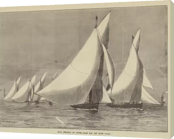 Royal Yacht Squadron Regatta at Cowes, Race for the Town Plate (engraving)