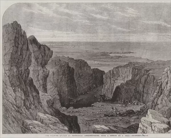 The Granite Quarry at Peterhead, Aberdeenshire (engraving)