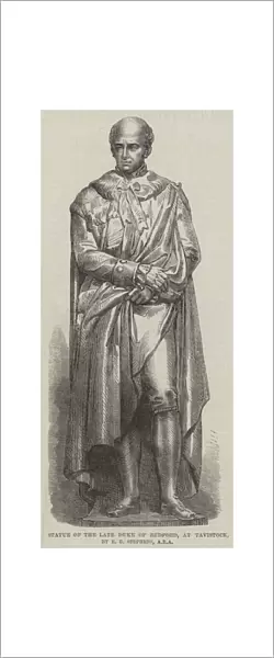 Statue of the late Duke of Bedford, at Tavistock, by E B Stephens (engraving)