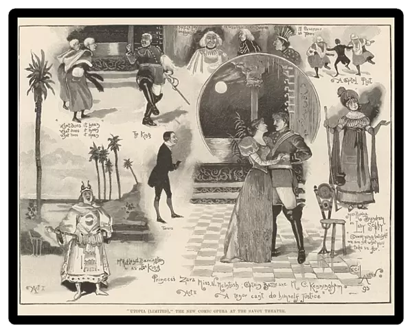 'Utopia (Limited), 'the New Comic Opera at the Savoy Theatre (engraving)