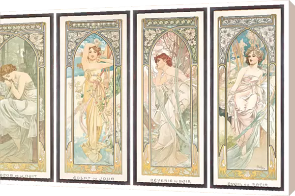 The Times of the Day; Les heures du jour (a set of four), 1899 (colour lithograph)