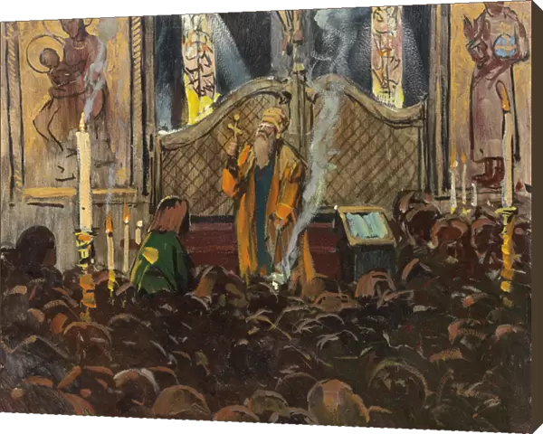 Orthodox Mass (oil on board, heightened with gold)