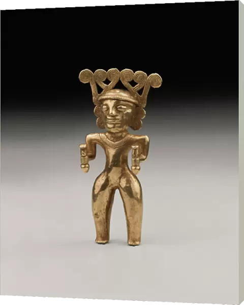 A rare International style gold figure of a Shaman, probably from Panama or Costa Rica, c