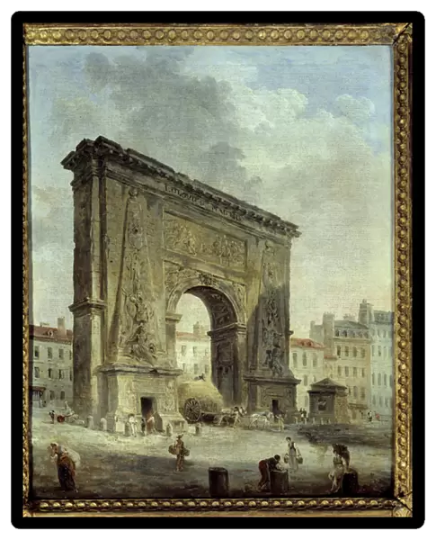 Porte Saint Denis (View of the city of Paris). Painting by Hubert Robert (1733-1808)