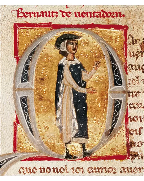 Portrait of Bernart de Ventadorn (Bernard de Ventadour) (1135-94)
