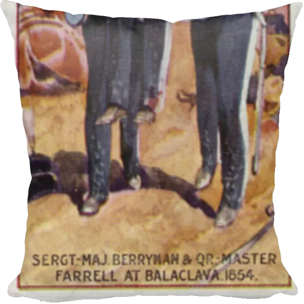 Victoria Cross: Sergt-Major J Berryman, and Quartermaster J Farrell, at Balaclava, 1854 (colour litho)