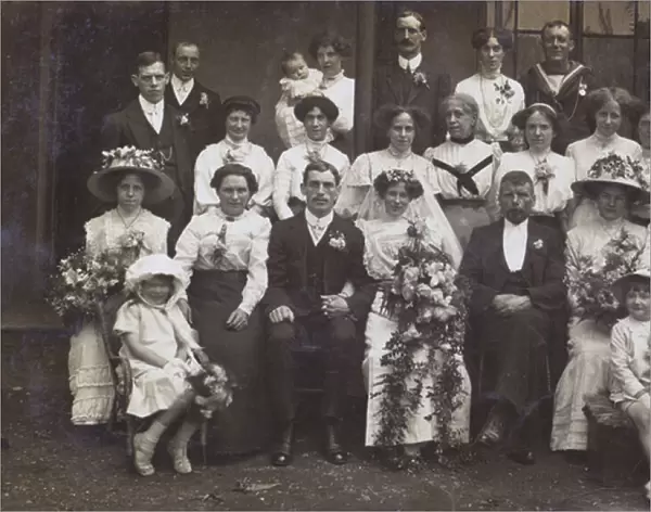 Edwardian wedding photograph, c. 1910 (b  /  w photo)