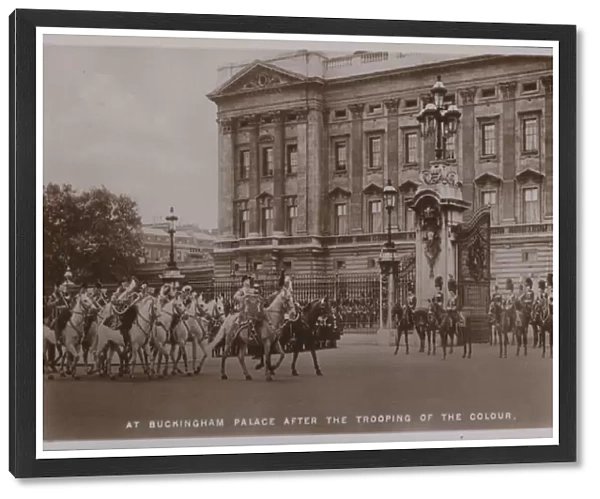 At Buckingham Palace after the Trooping of the Colour (b  /  w photo)