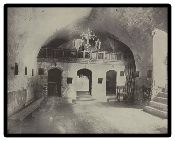 Synagogue of Christ at Nazareth, where Christ preached his first sermon (b  /  w photo)