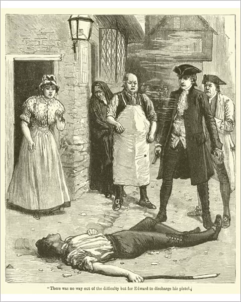 'There was no way out of the difficulty but for Edward to discharge his pistol'(engraving)