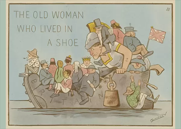 The Old Woman who lived in a Shoe (colour litho)