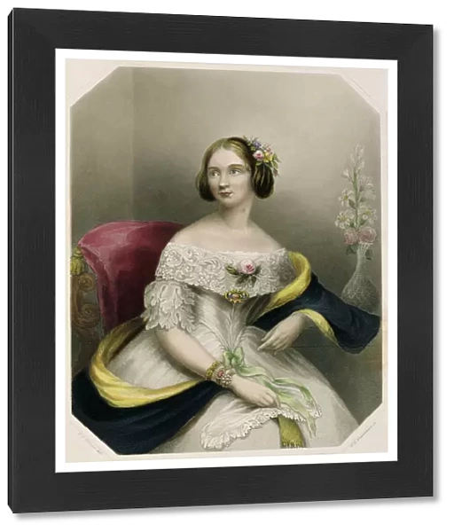 Jenny Lind (1820-70), engraved by W. C. Wrankmore (coloured engraving)