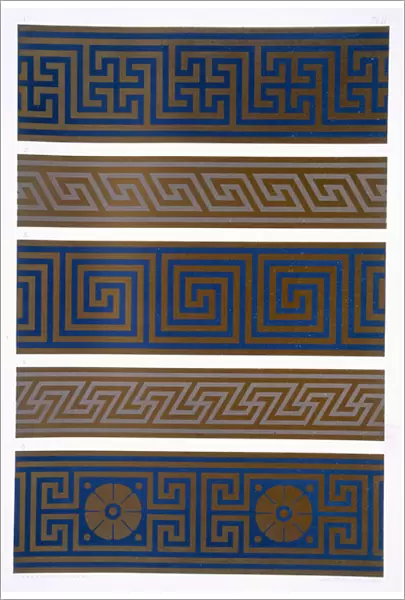 Greek Ornament: Bands or borders in dark on light and light on dark colours
