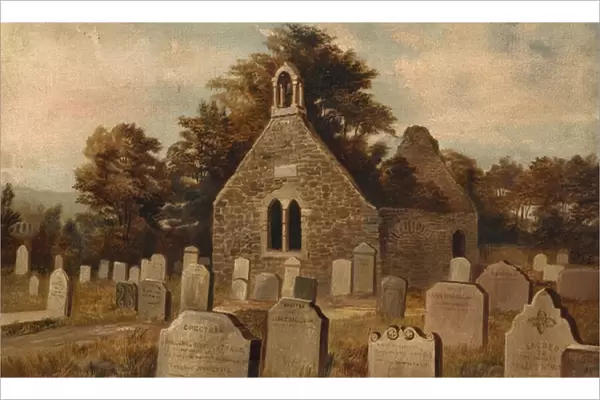 Churchyard with Ruined Chapel (oil on board)