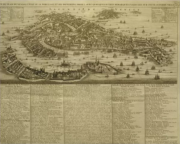 Map of Venice, published by H. Chatelain in Amsterdam, 1728 (engraving)