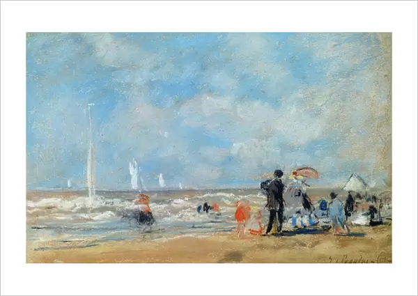 On the Beach, 1863 (w  /  c & pastel on paper)