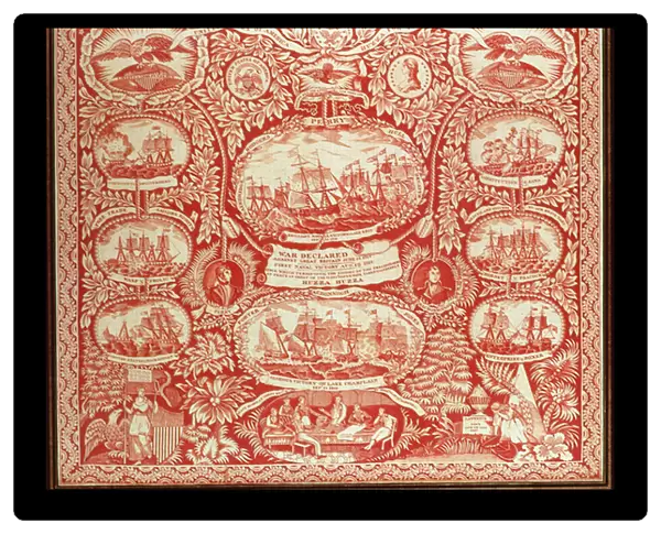 Kerchief commemorating the victories of the War of 1812, c. 1815 (cotton)