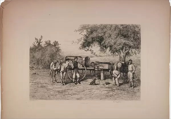 An Army Forge, 1876 (etching)