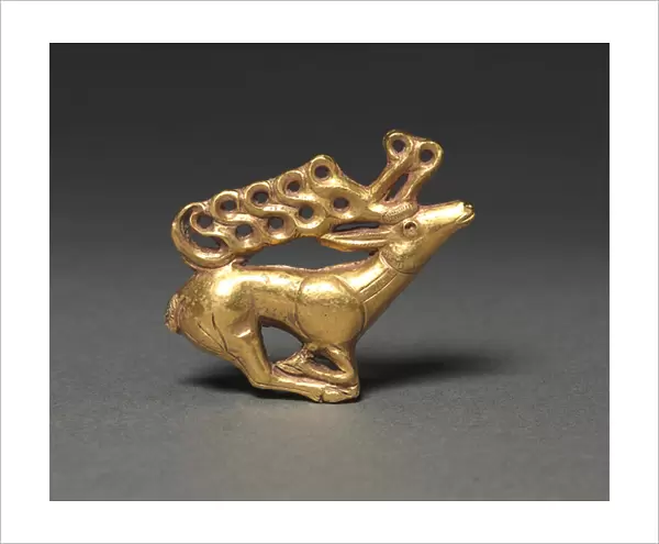 Stag Plaque, 400-300 BC (gold, cast in shell mold)