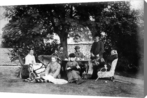 Tea in the Garden, c. 1890 (b  /  w photo)