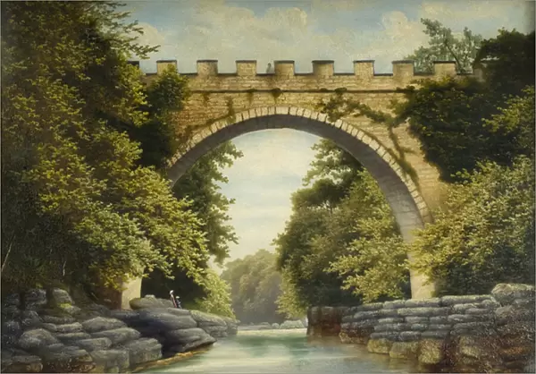 The Abbey Bridge, Barnard Castle, 1882 (oil on board)